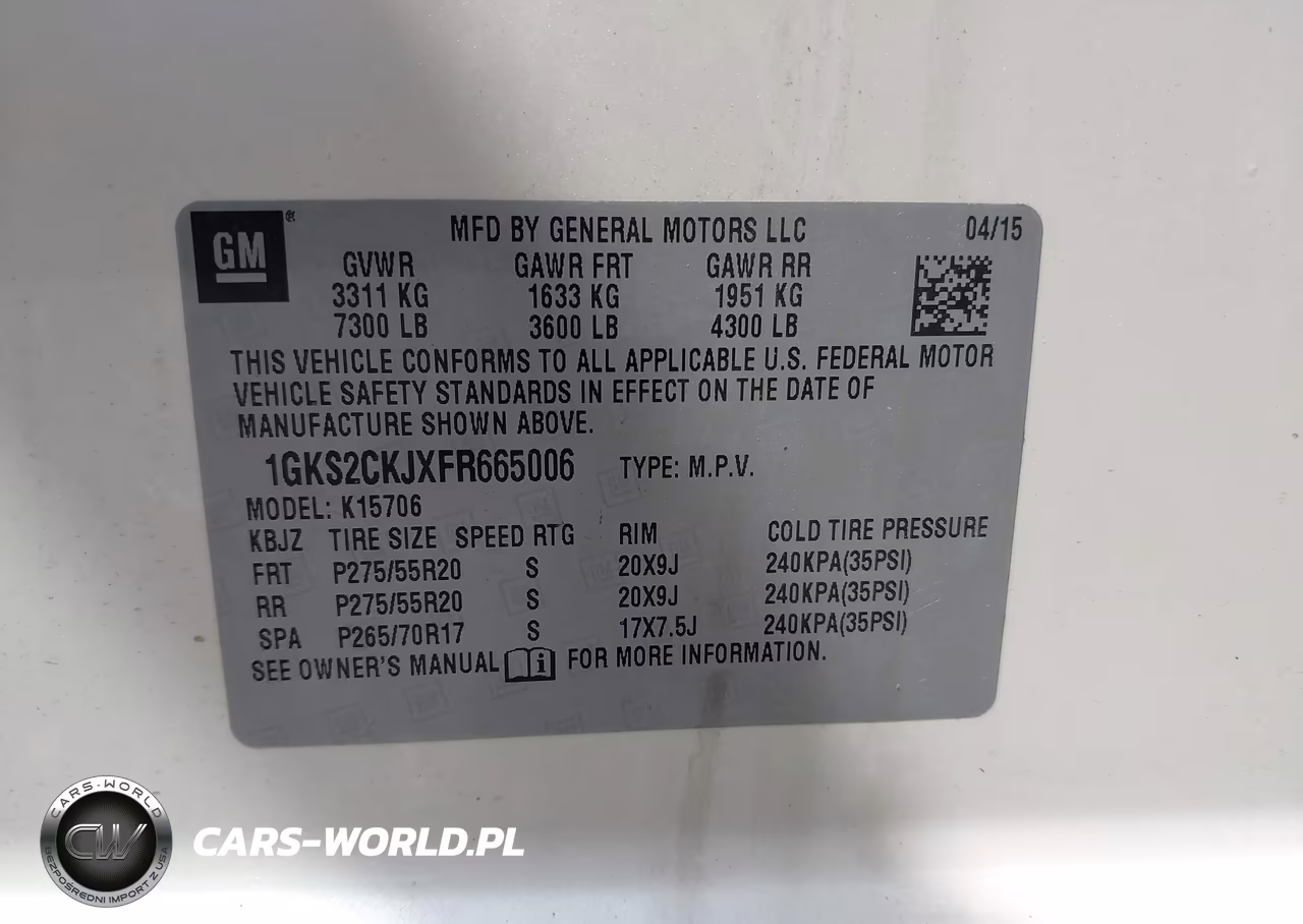 2015 GMC Yukon Denali VIN:1GKS2CKJXFR665006 - 9