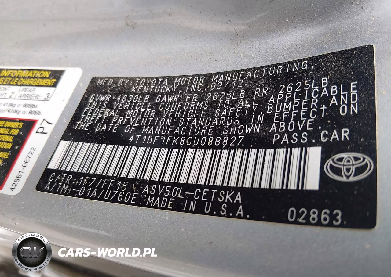 2012 Toyota Camry Se VIN:4T1BF1FK8CU088827 - 9