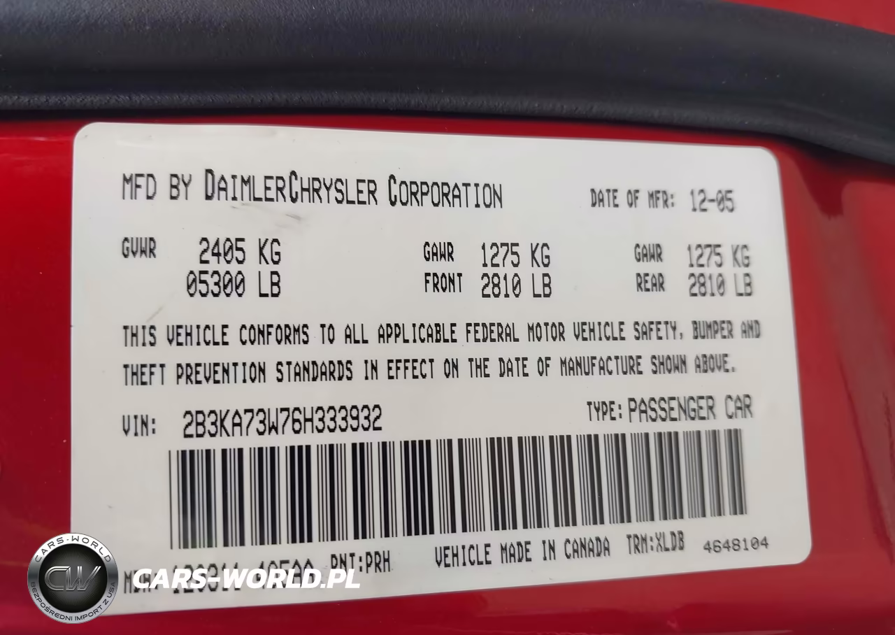 2006 Dodge Charger Srt8 VIN:2B3KA73W76H333932 - 9