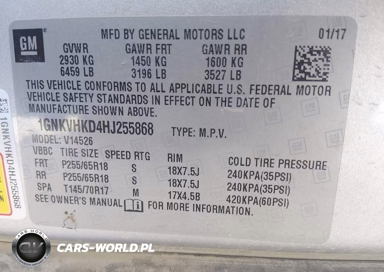 2017 Chevrolet Traverse 2Lt VIN:1GNKVHKD4HJ255868 - 9