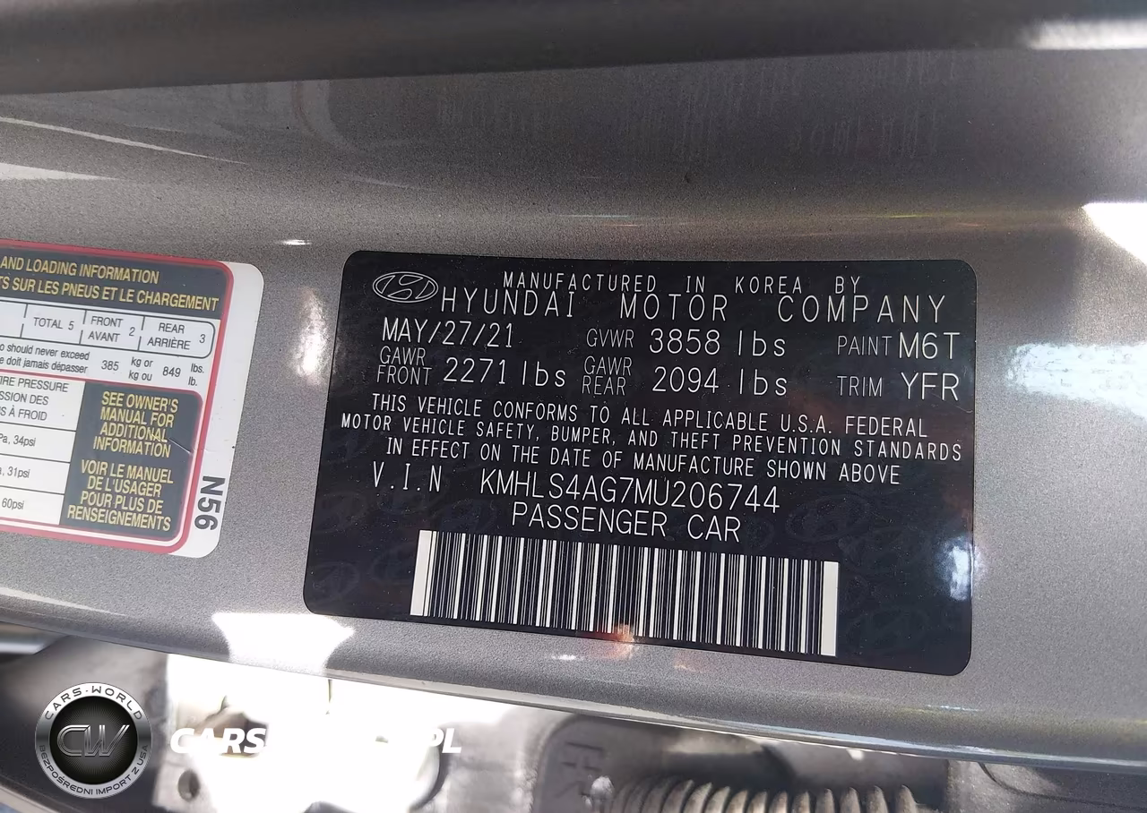 2021 Hyundai Elantra Sel VIN:KMHLS4AG7MU206744 - 9