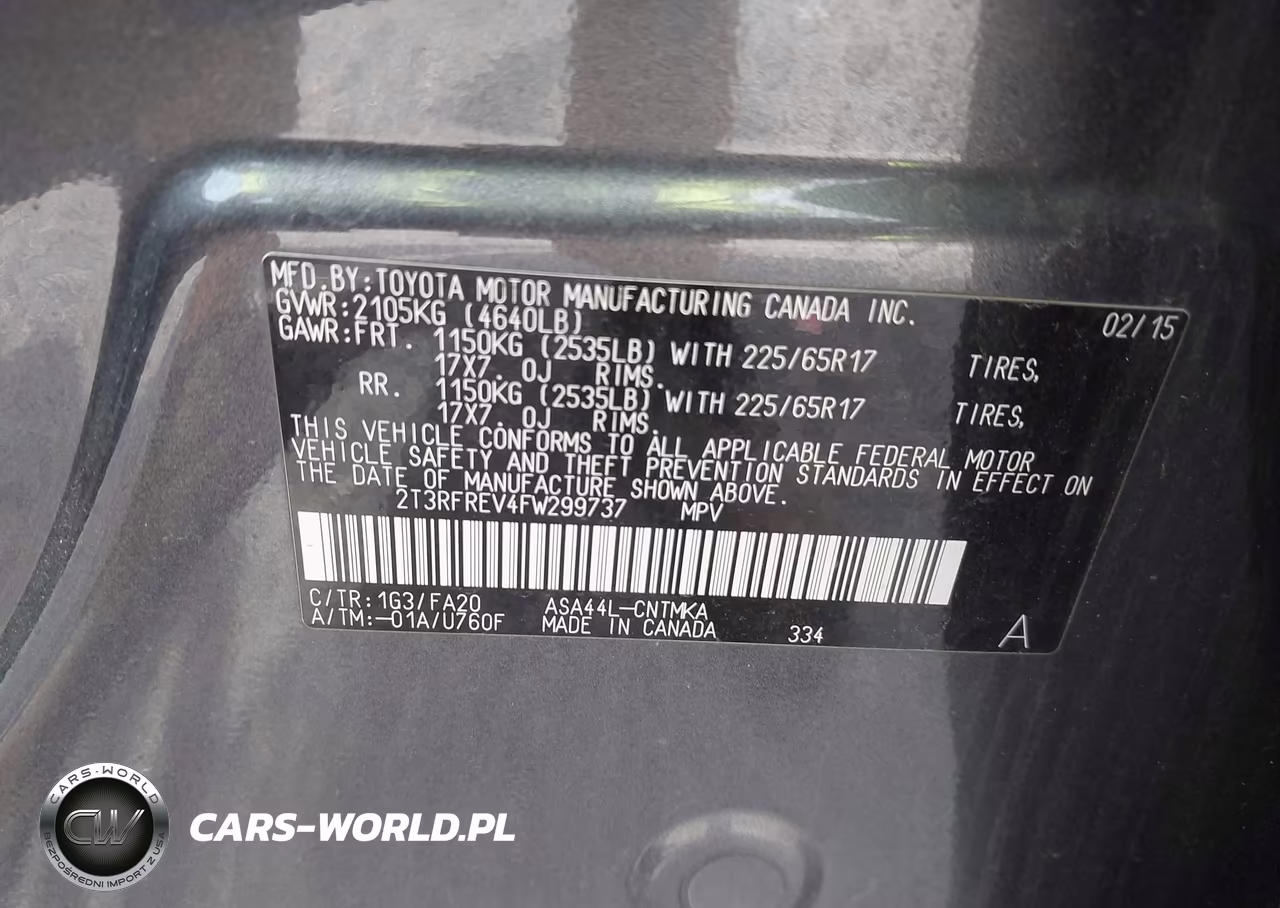 2015 Toyota Rav4 Xle VIN:2T3RFREV4FW299737 - 9