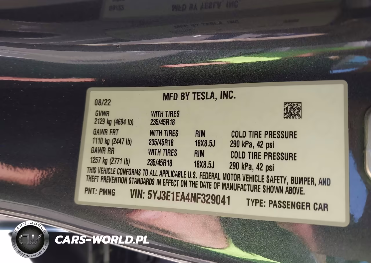 2022 Tesla Model 3 Rear-Wheel Drive VIN:5YJ3E1EA4NF329041 - 9