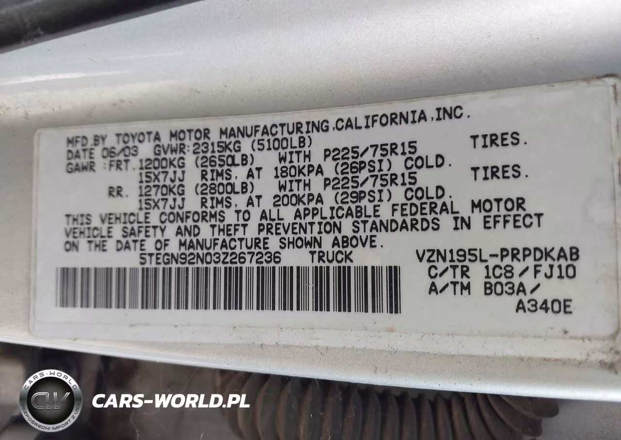 2003 Toyota Tacoma Prerunner V6 VIN:5TEGN92N03Z267236 - 9