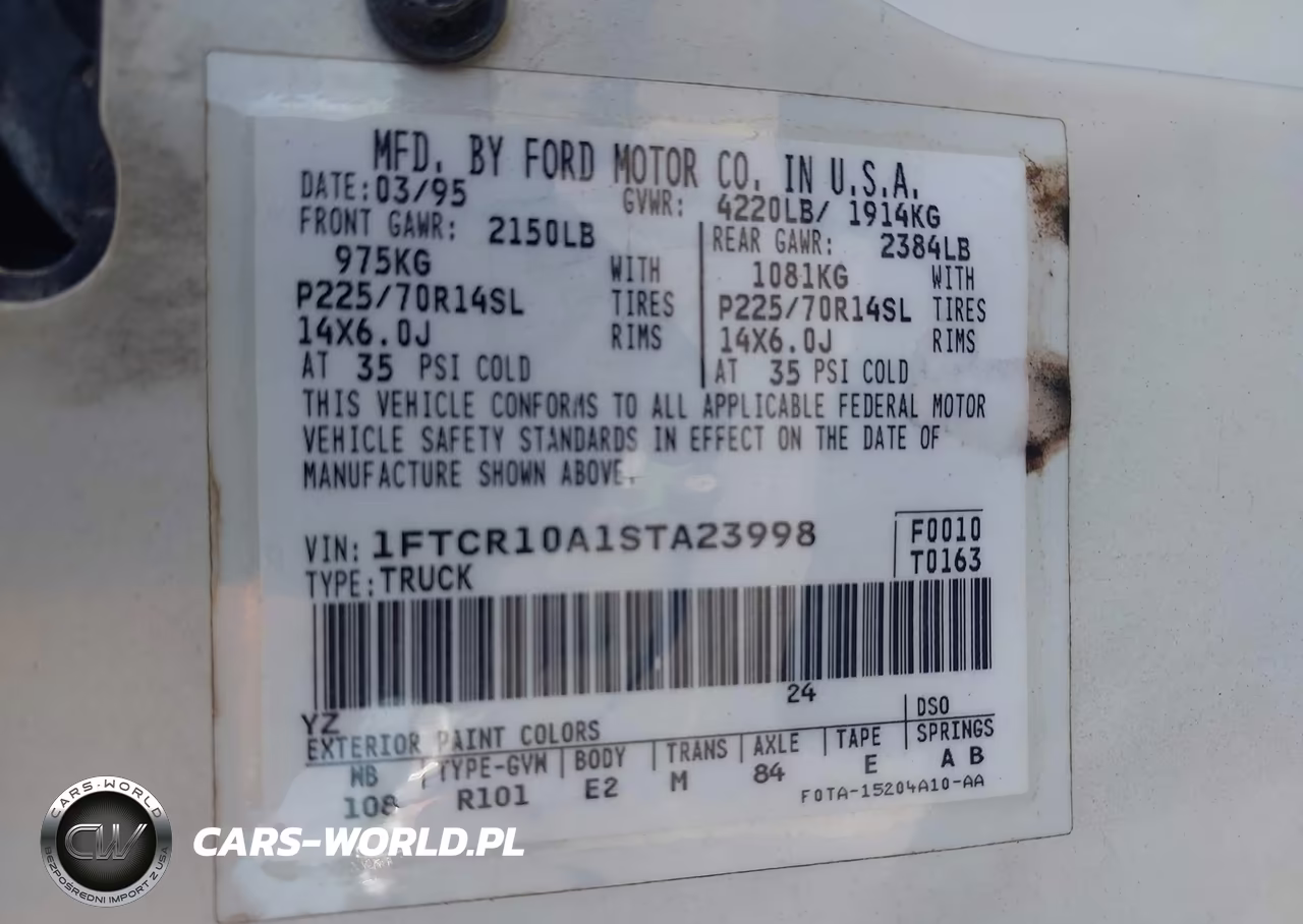 1995 Ford Ranger VIN:1FTCR10A1STA23998 - 9