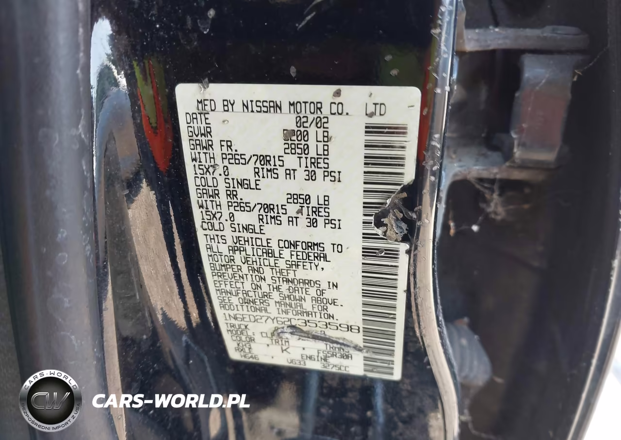 2002 Nissan Frontier Xe-V6 VIN:1N6ED27Y62C353598 - 9