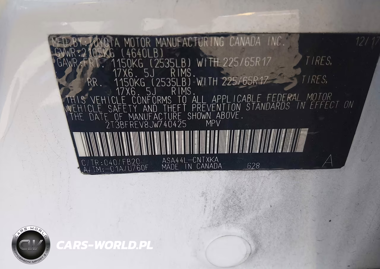 2018 Toyota Rav4 Le VIN:2T3BFREV8JW740425 - 9