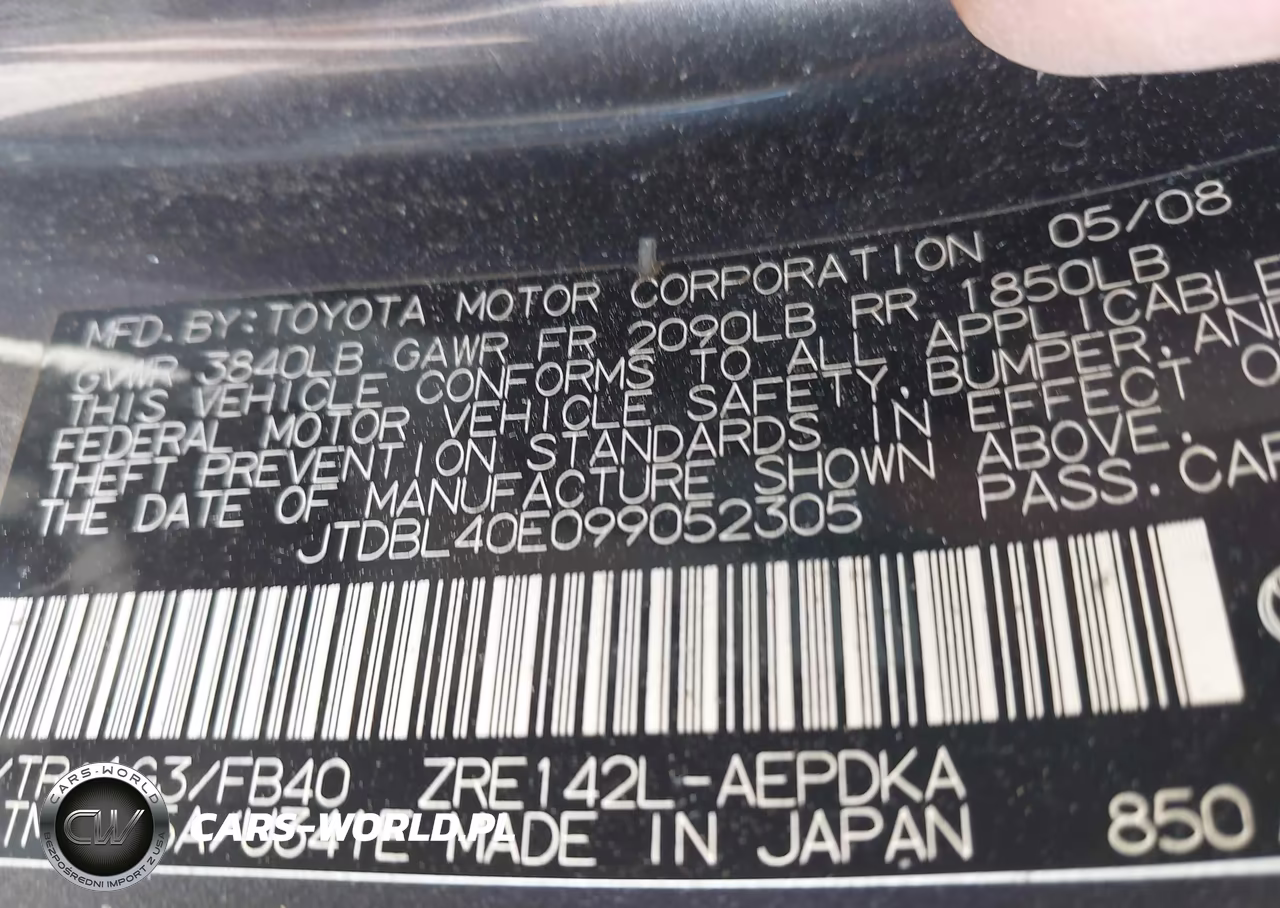 2009 Toyota Corolla Le VIN:JTDBL40E099052305 - 9
