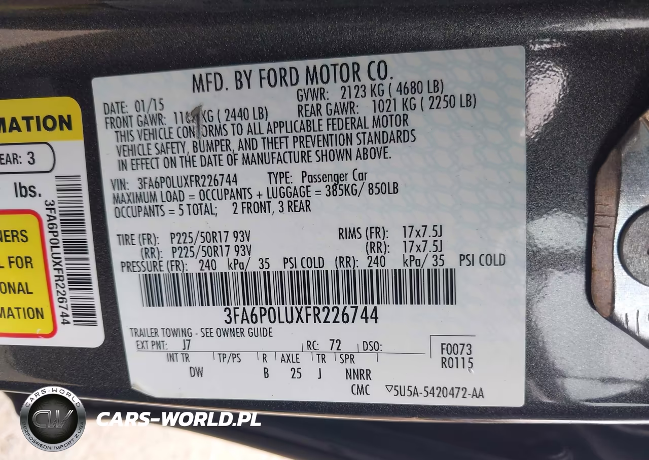 2015 Ford Fusion Hybrid Se VIN:3FA6P0LUXFR226744 - 9