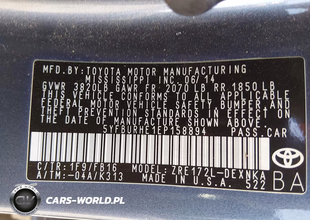 2014 Toyota Corolla Le VIN:5YFBURHE1EP158894 - 9