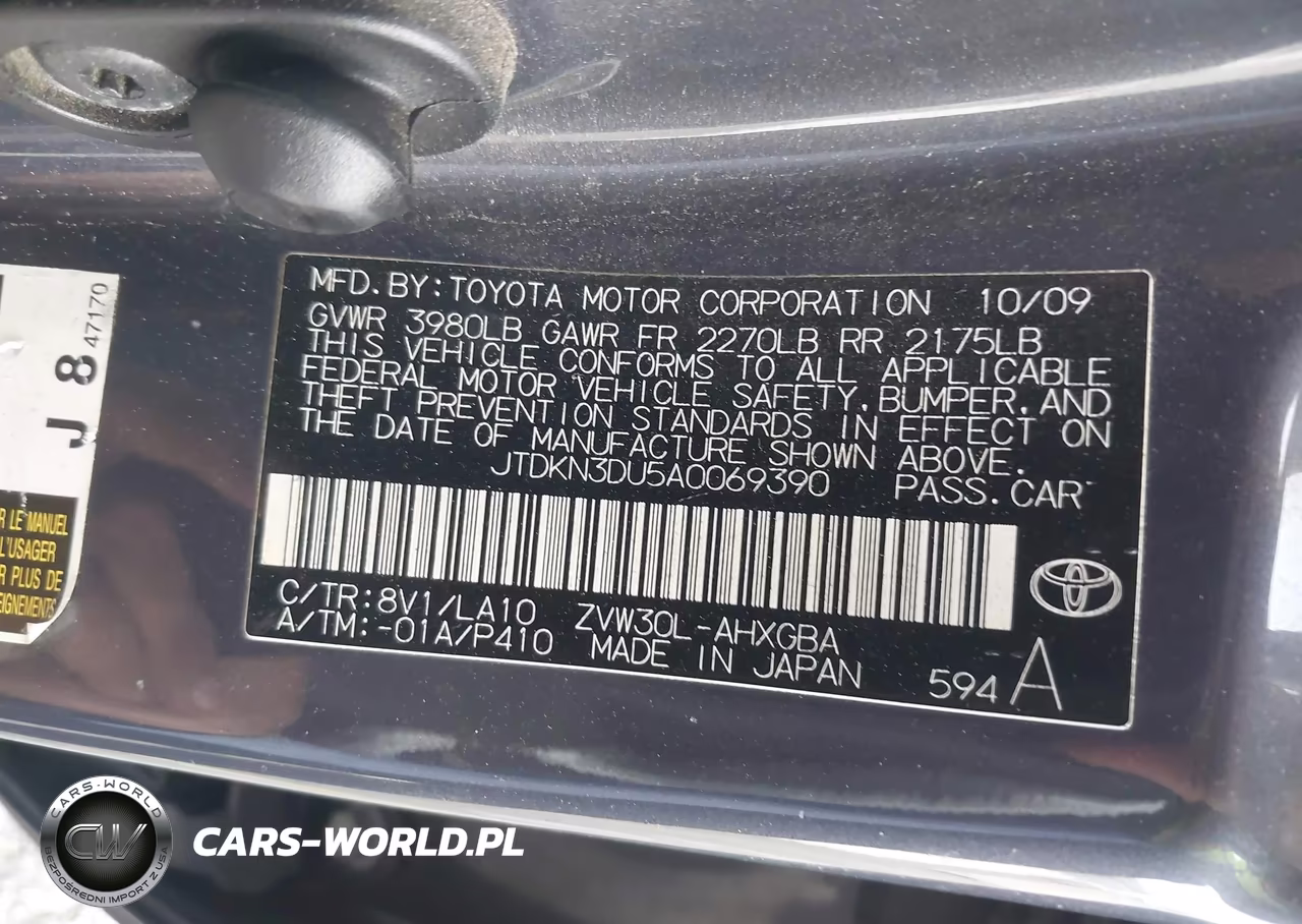2010 Toyota Prius Iv VIN:JTDKN3DU5A0069390 - 9