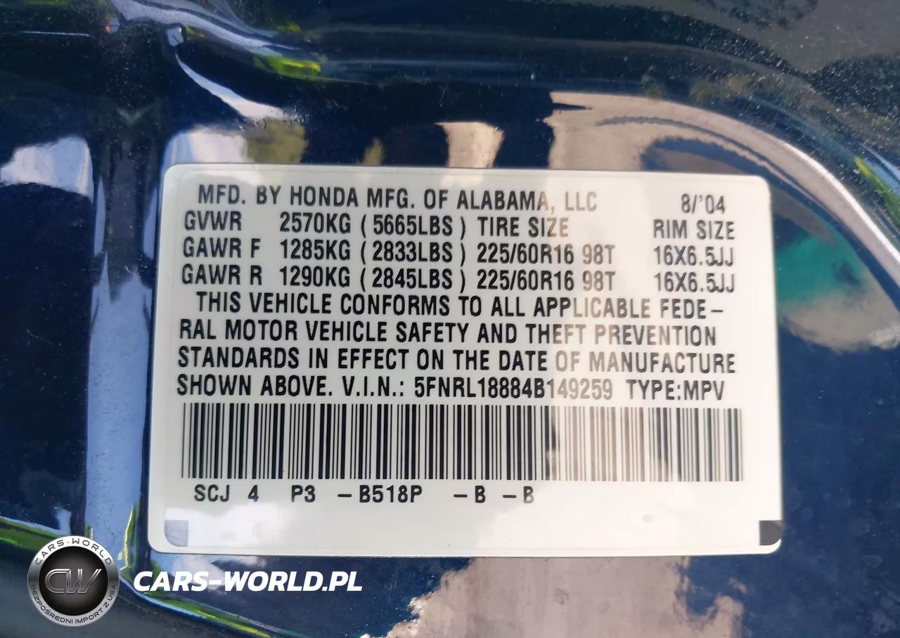 2004 Honda Odyssey Ex VIN:5FNRL18884B149259 - 9