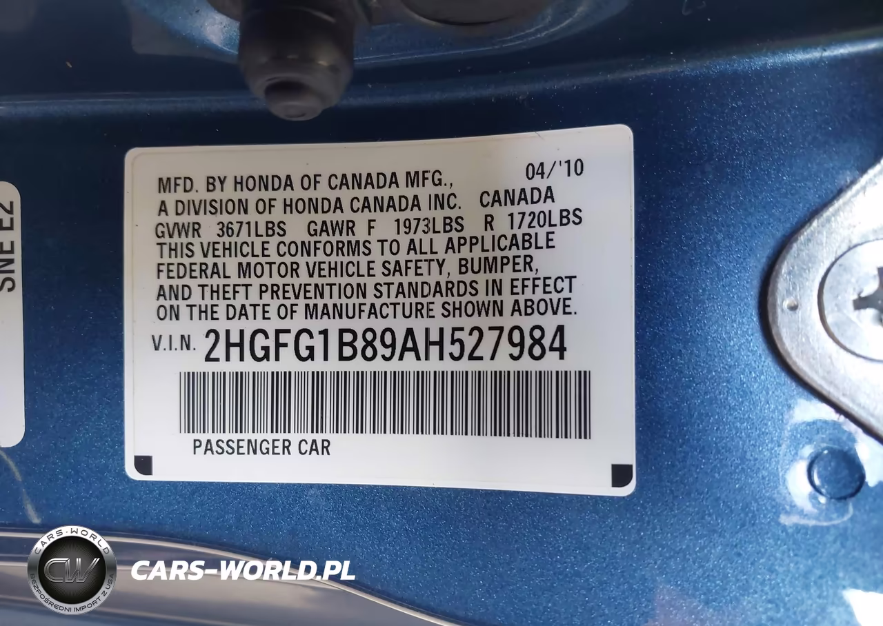 2010 Honda Civic Ex VIN:2HGFG1B89AH527984 - 9