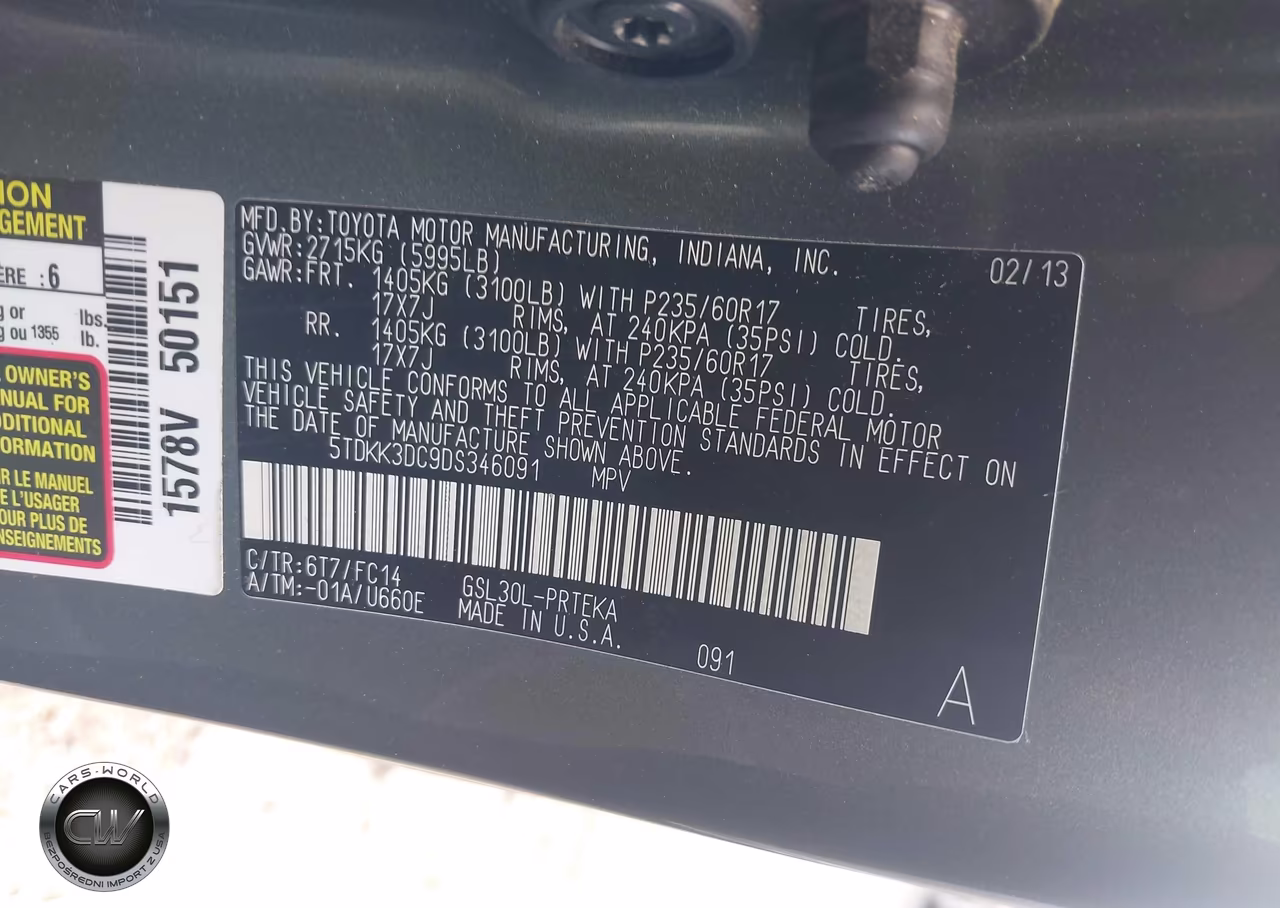 2013 Toyota Sienna Le V6 8 Passenger VIN:5TDKK3DC9DS346091 - 9