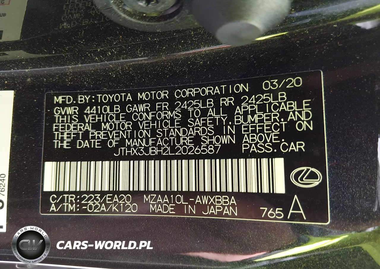 2020 Lexus Ux 200 VIN:JTHX3JBH2L2026587 - 9