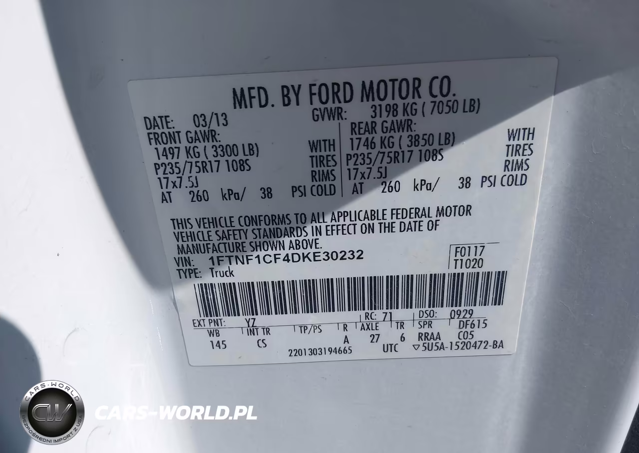2013 Ford F-150 Xl VIN:1FTNF1CF4DKE30232 - 9