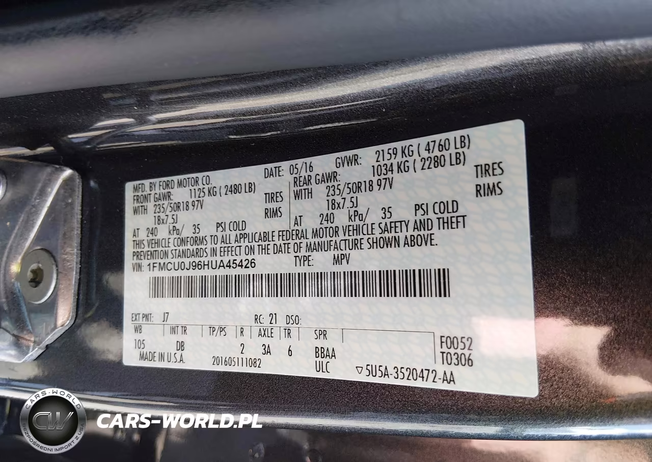 2017 Ford Escape Titanium VIN:1FMCU0J96HUA45426 - 9