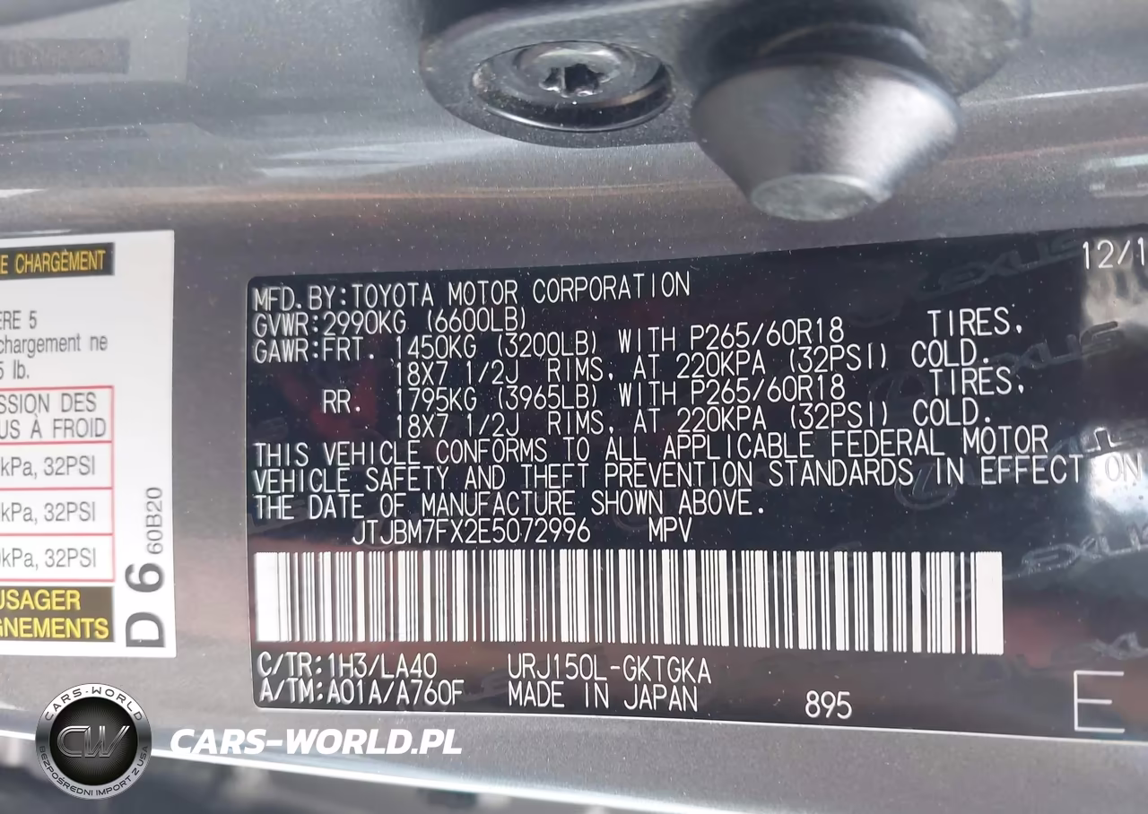 2014 Lexus Gx 460 VIN:JTJBM7FX2E5072996 - 9