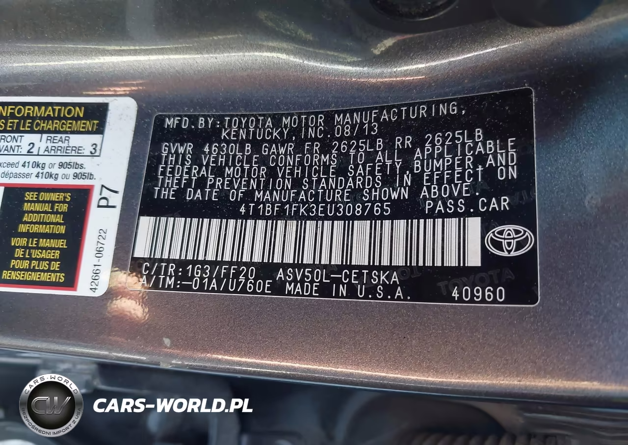 2014 Toyota Camry Se VIN:4T1BF1FK3EU308765 - 9
