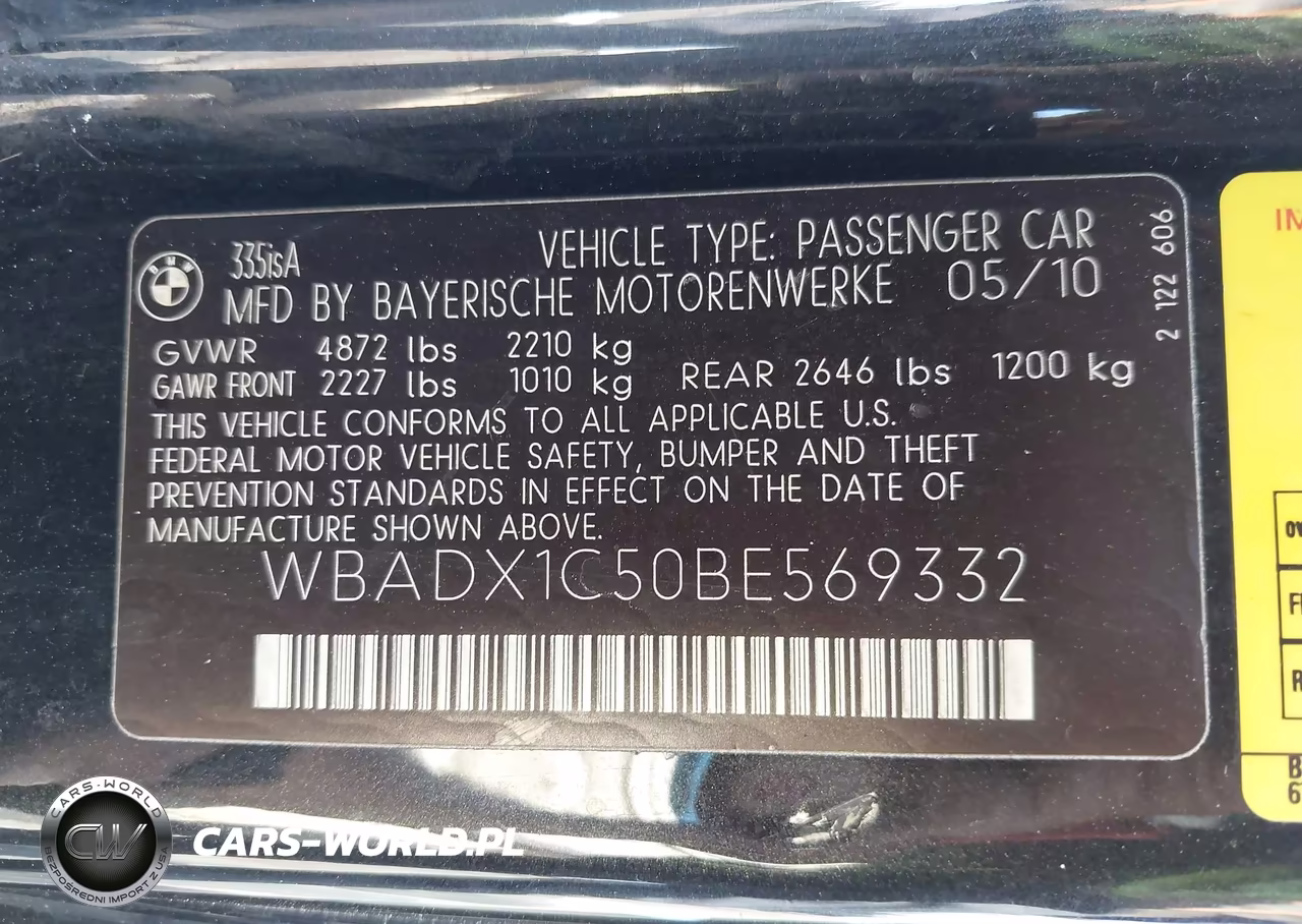 2011 BMW 335Is VIN:WBADX1C50BE569332 - 9