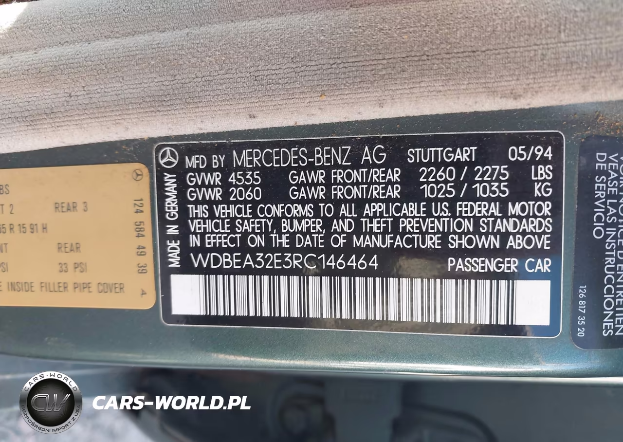 1994 Mercedes-Benz E 320 VIN:WDBEA32E3RC146464 - 9