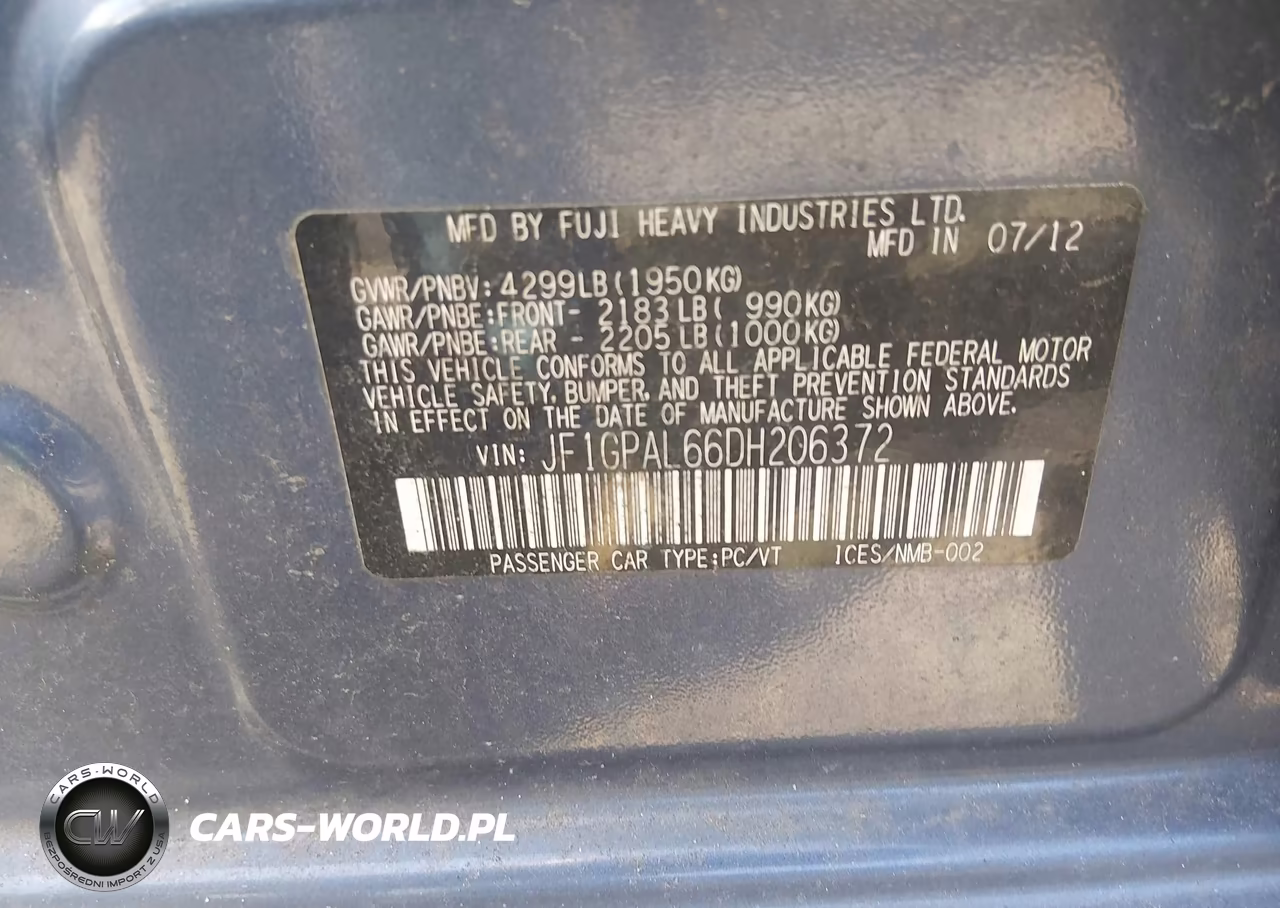 2013 Subaru Impreza 2.0I Sport Premium VIN:JF1GPAL66DH206372 - 9