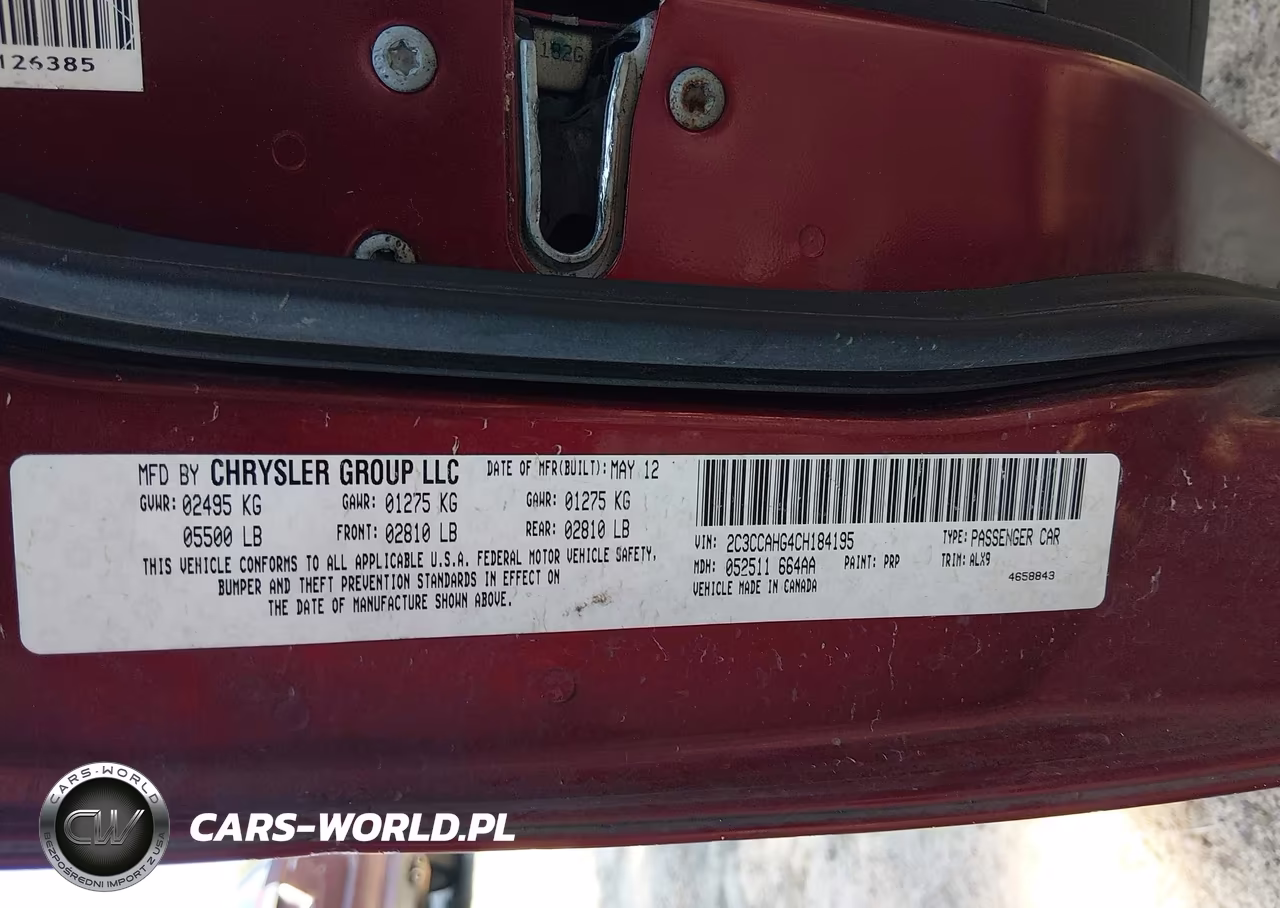 2012 Chrysler 300 Limited VIN:2C3CCAHG4CH184195 - 9
