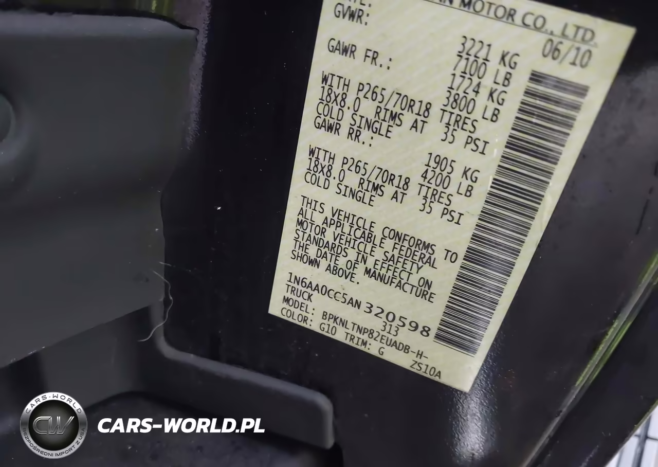 2010 Nissan Titan Se VIN:1N6AA0CC5AN320598 - 9