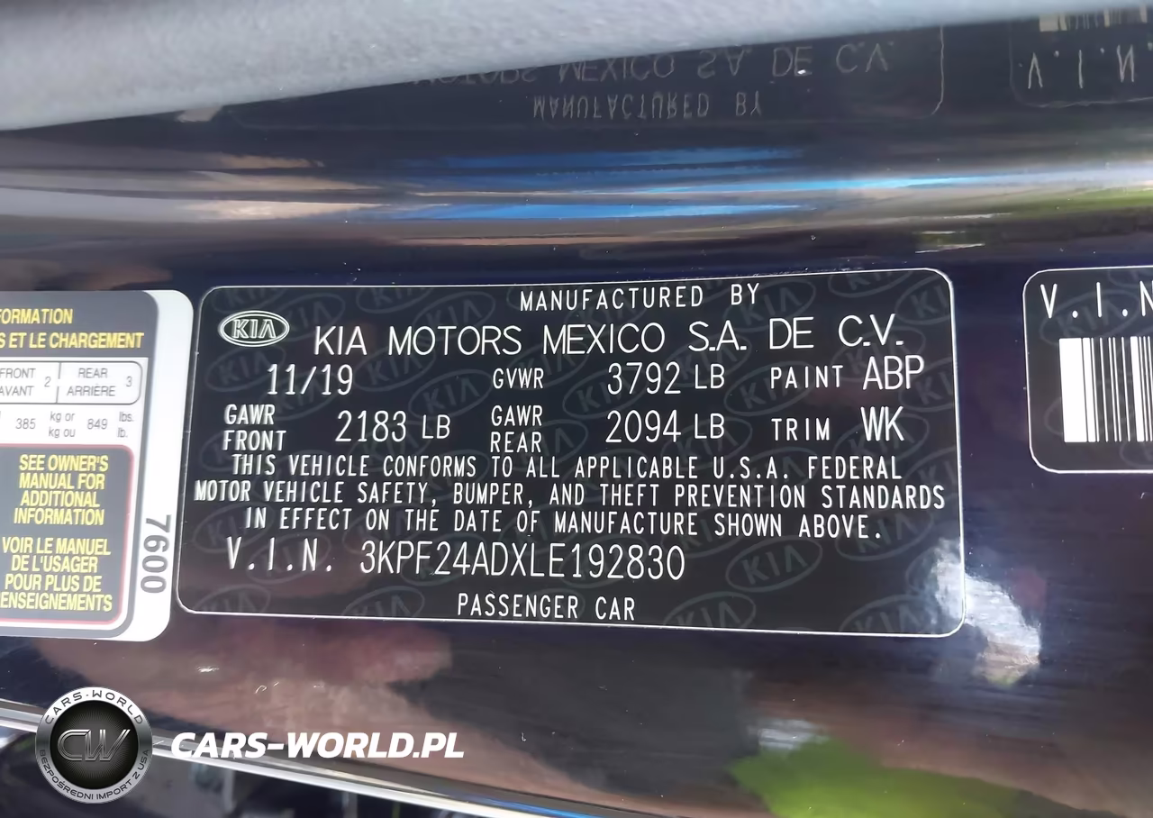 2020 Kia Forte Fe VIN:3KPF24ADXLE192830 - 9