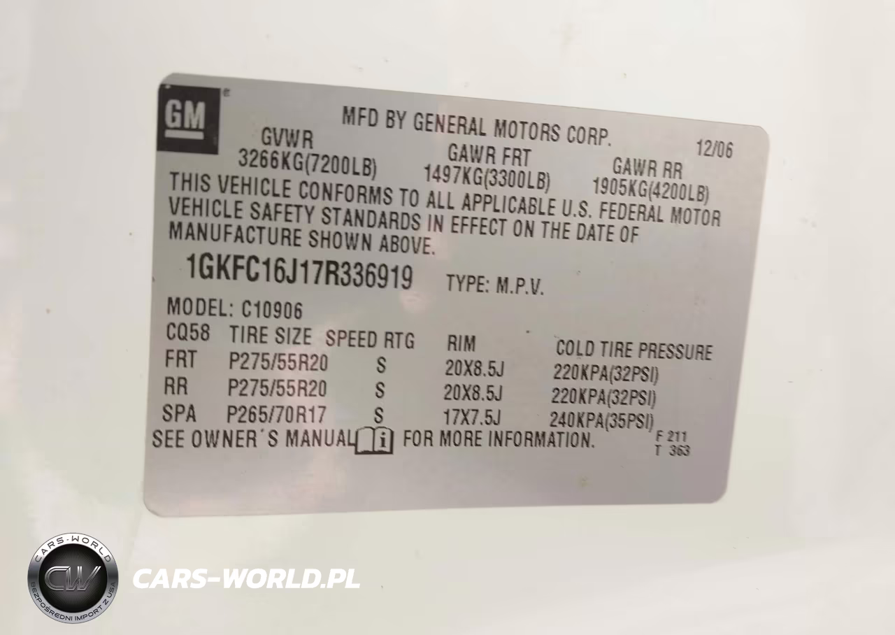 2007 GMC Yukon Xl 1500 Slt VIN:1GKFC16J17R336919 - 9