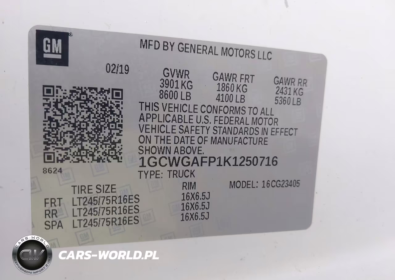 2019 Chevrolet Express 2500 Work Van VIN:1GCWGAFP1K1250716 - 9