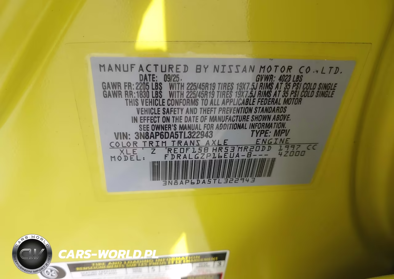 2026 Nissan Kicks Sr VIN:3N8AP6DA5TL322943 - 9