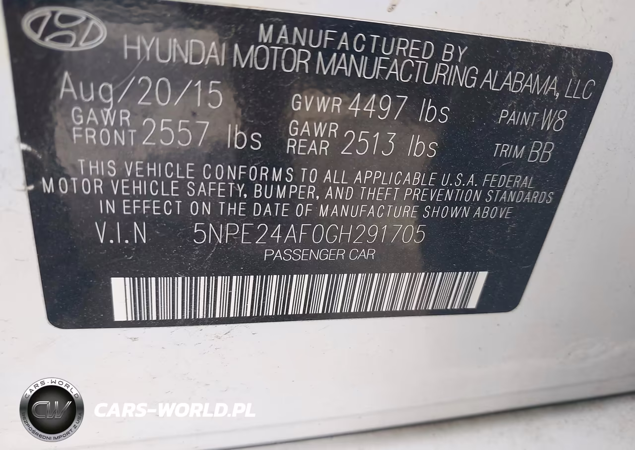 2016 Hyundai Sonata Se VIN:5NPE24AF0GH291705 - 9