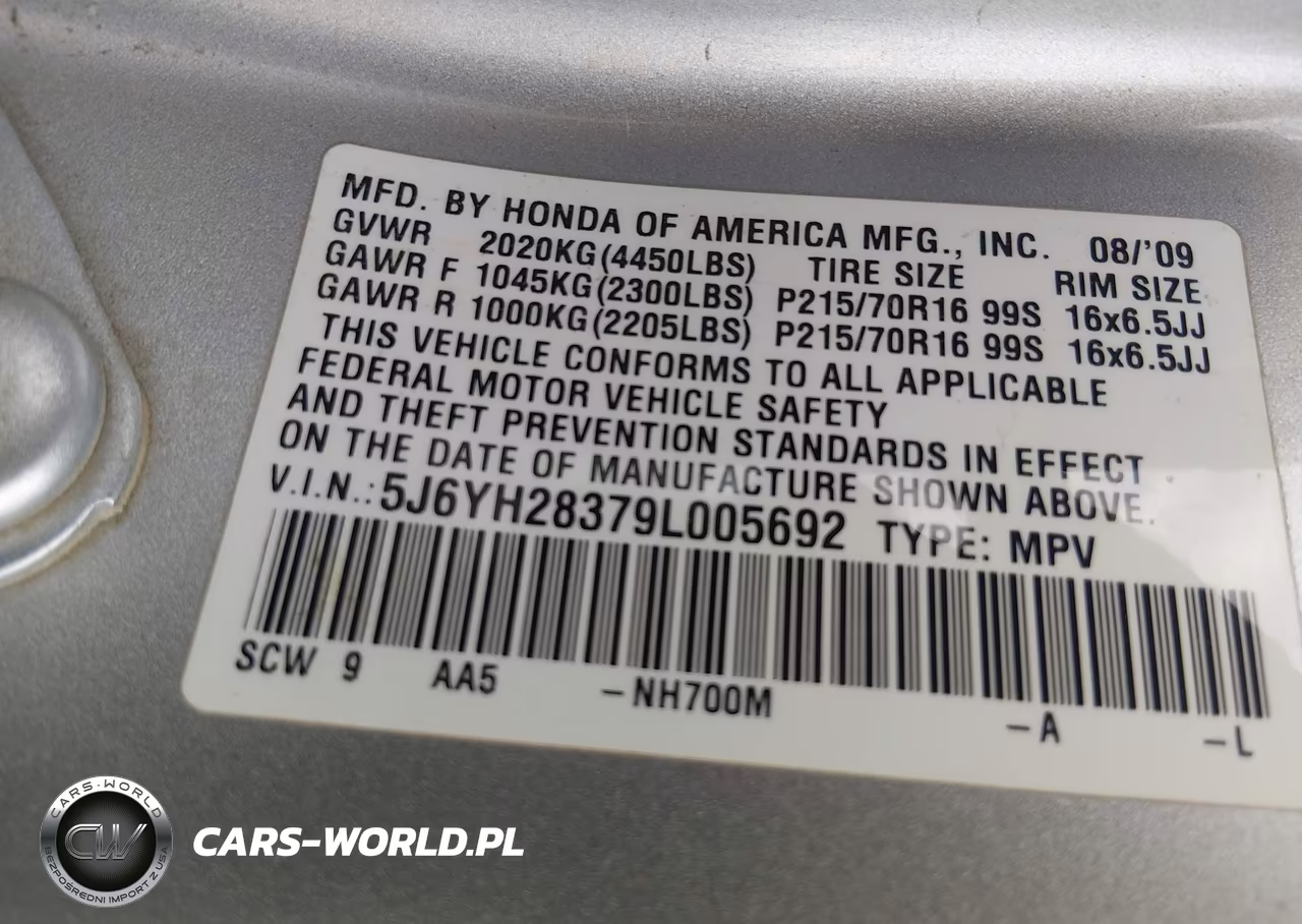 2009 Honda Element Lx VIN:5J6YH28379L005692 - 9