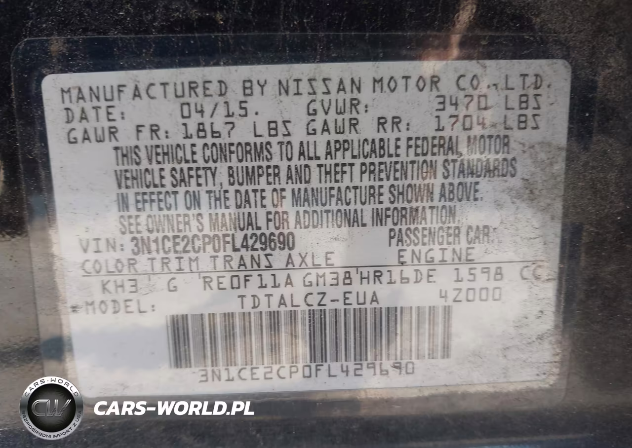 2015 Nissan Versa Note S Plus VIN:3N1CE2CP0FL429690 - 9