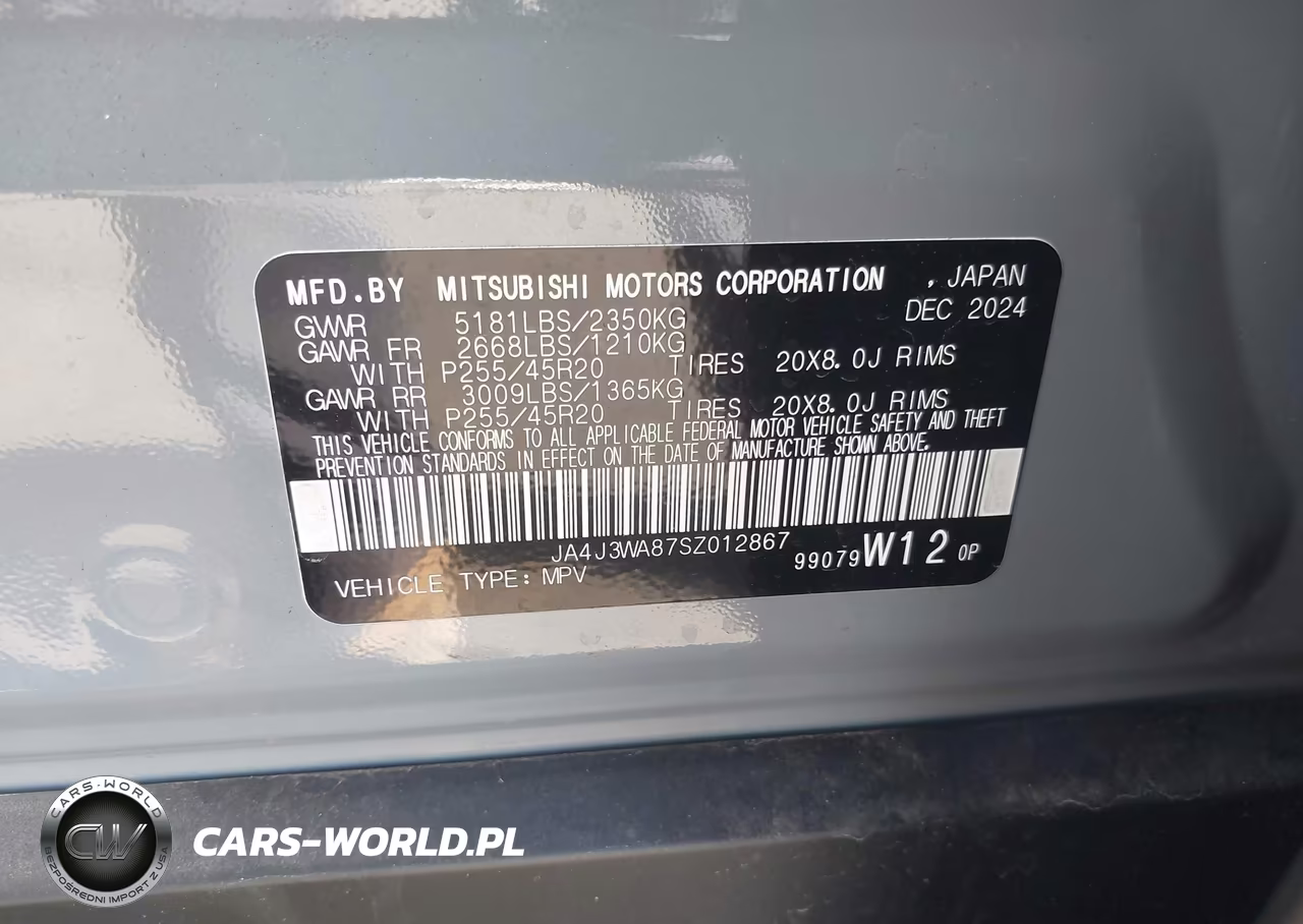 2025 Mitsubishi Outlander Sel 2.5 2Wd VIN:JA4J3WA87SZ012867 - 9
