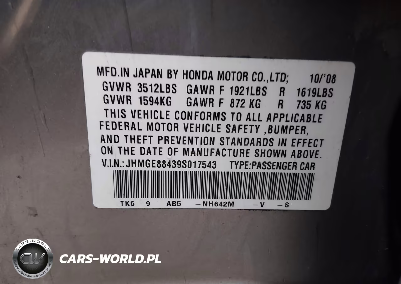 2009 Honda Fit Sport VIN:JHMGE88439S017543 - 9
