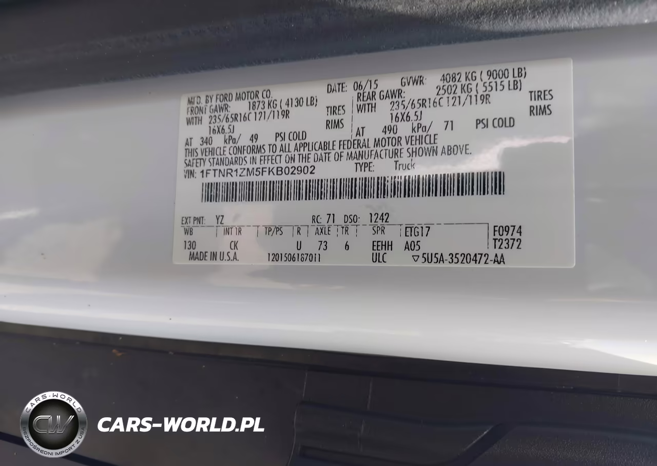 2015 Ford Transit-250 VIN:1FTNR1ZM5FKB02902 - 9