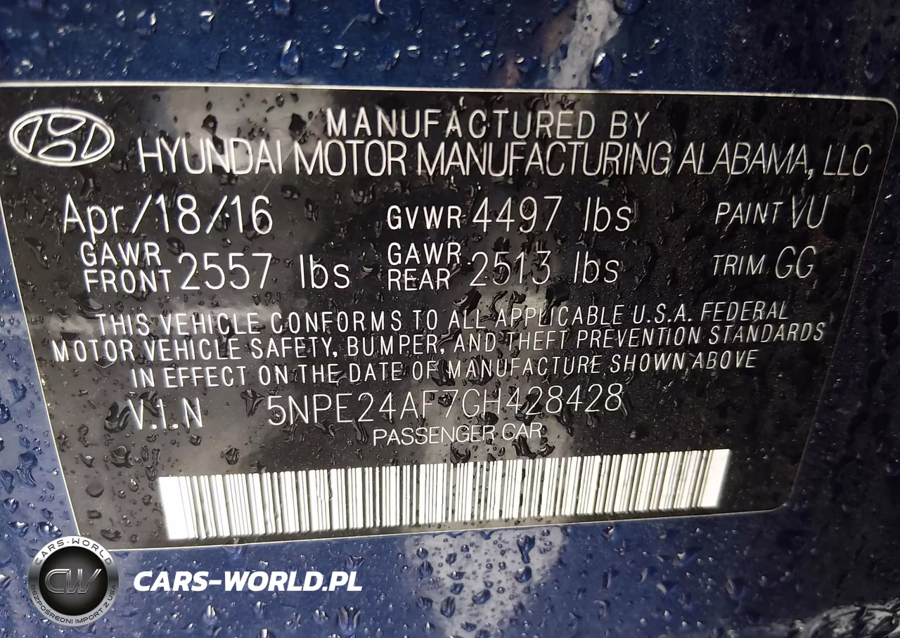 2016 Hyundai Sonata Se VIN:5NPE24AF7GH428428 - 9