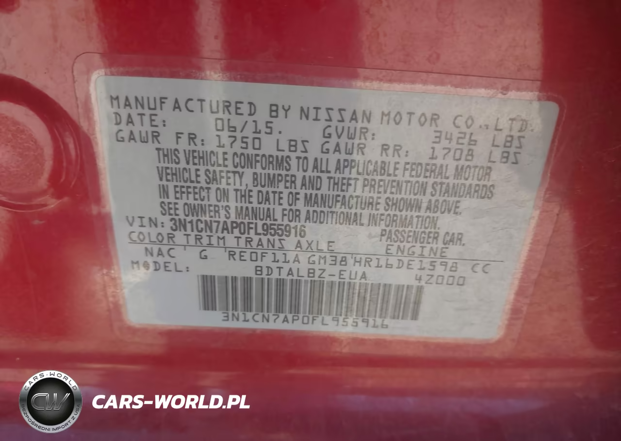 2015 Nissan Versa 1.6 Sv VIN:3N1CN7AP0FL955916 - 9