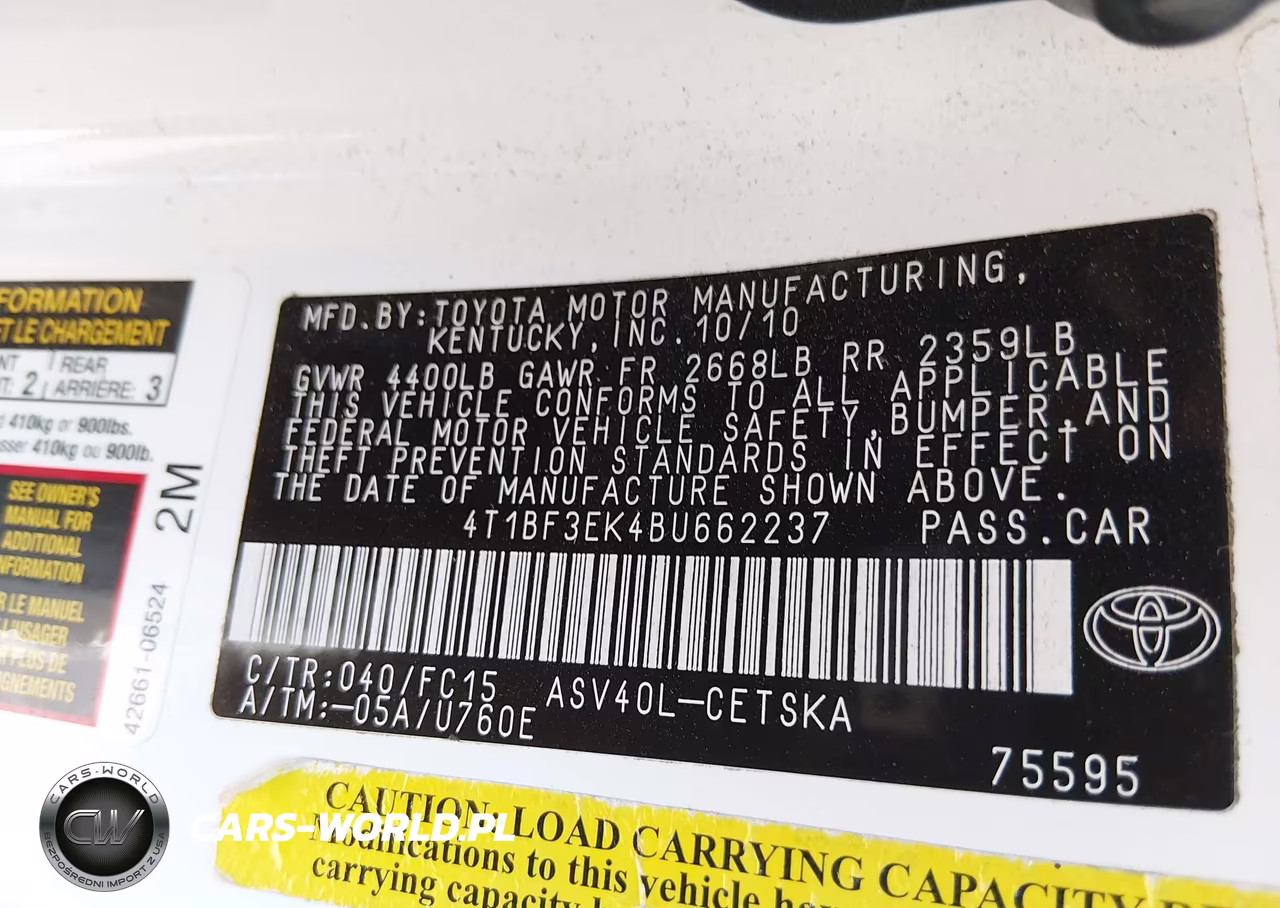 2011 Toyota Camry Se VIN:4T1BF3EK4BU662237 - 8