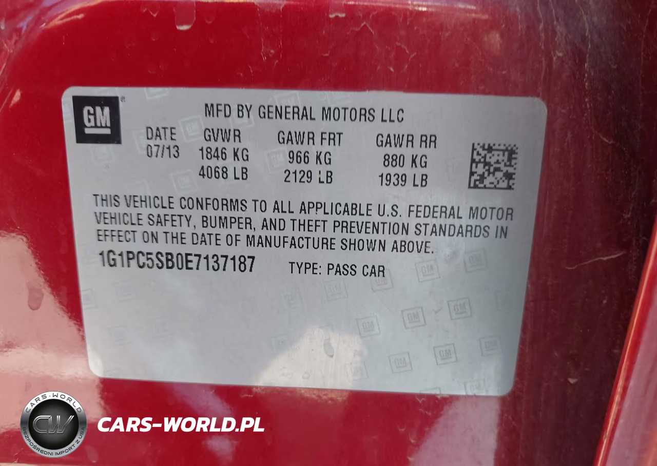 2014 Chevrolet Cruze 1Lt Auto VIN:1G1PC5SB0E7137187 - 9