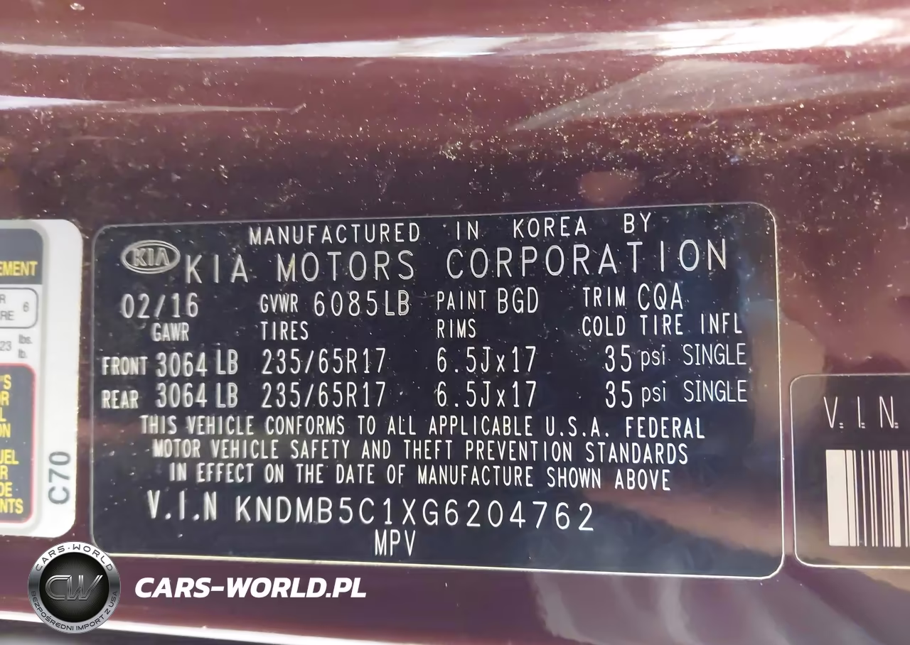 2016 Kia Sedona Lx VIN:KNDMB5C1XG6204762 - 9