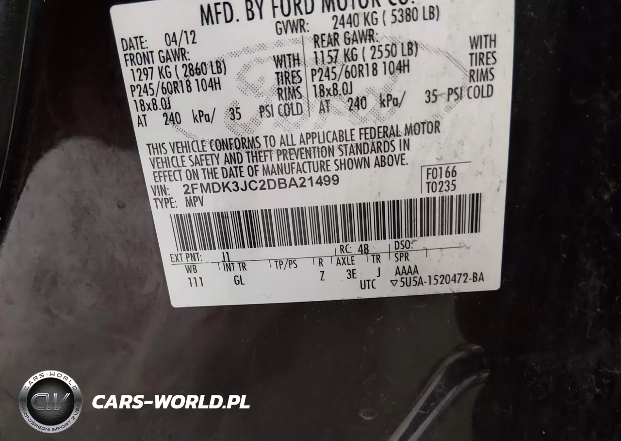 2013 Ford Edge Sel VIN:2FMDK3JC2DBA21499 - 9
