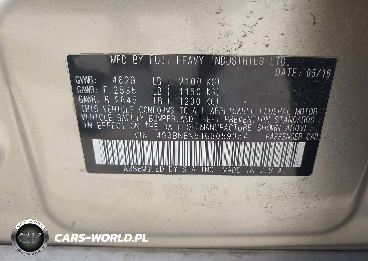 2016 Subaru Legacy 3.6R Limited VIN:4S3BNEN61G3059054 - 9