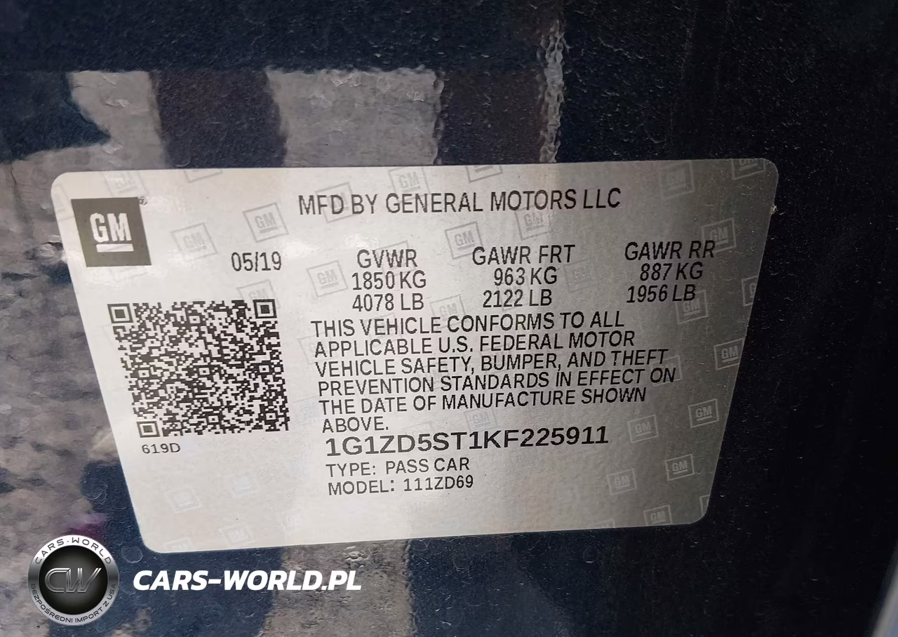2019 Chevrolet Malibu Lt VIN:1G1ZD5ST1KF225911 - 9