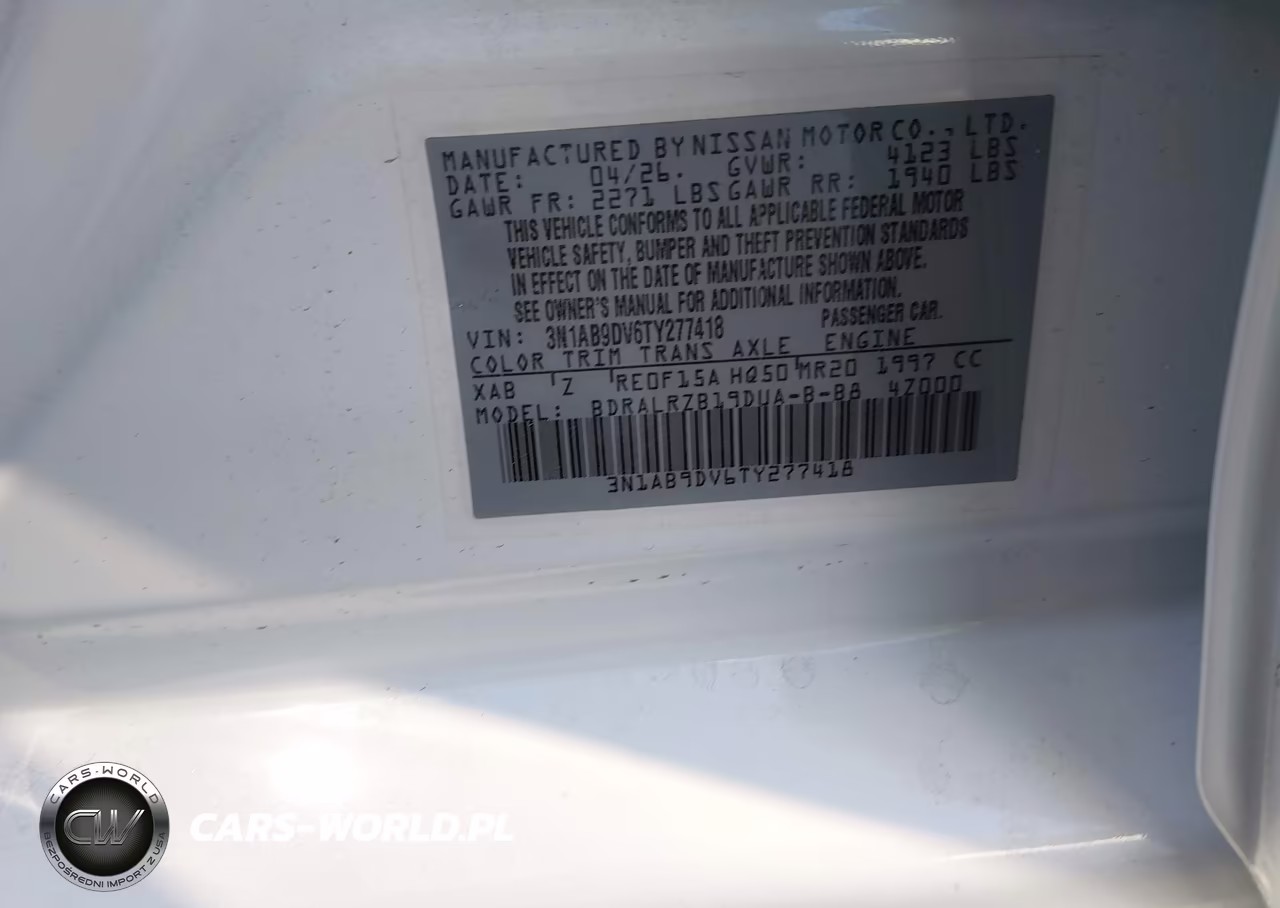 2026 Nissan Sentra Sr VIN:3N1AB9DV6TY277418 - 9