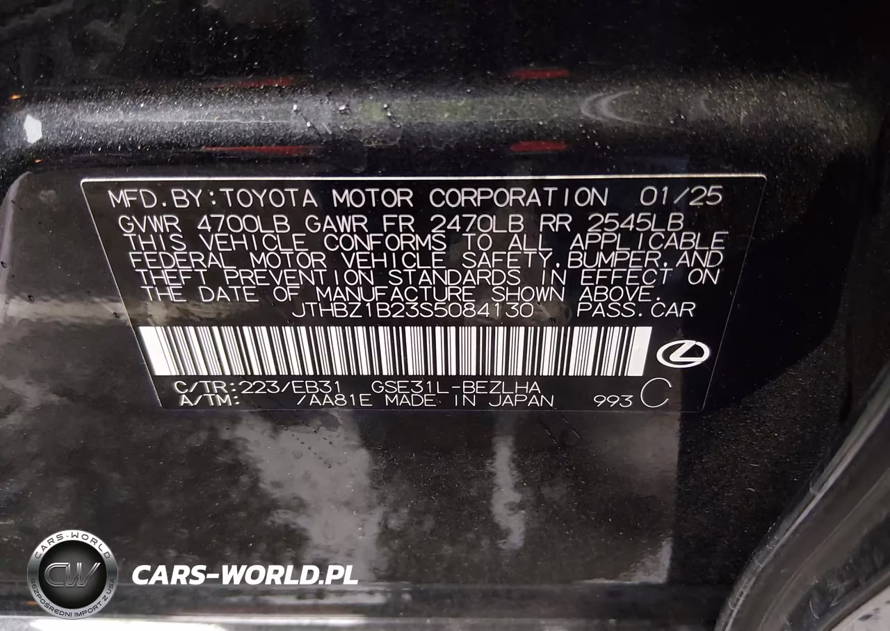 2025 Lexus Is 350 F Sport Design VIN:JTHBZ1B23S5084130 - 9