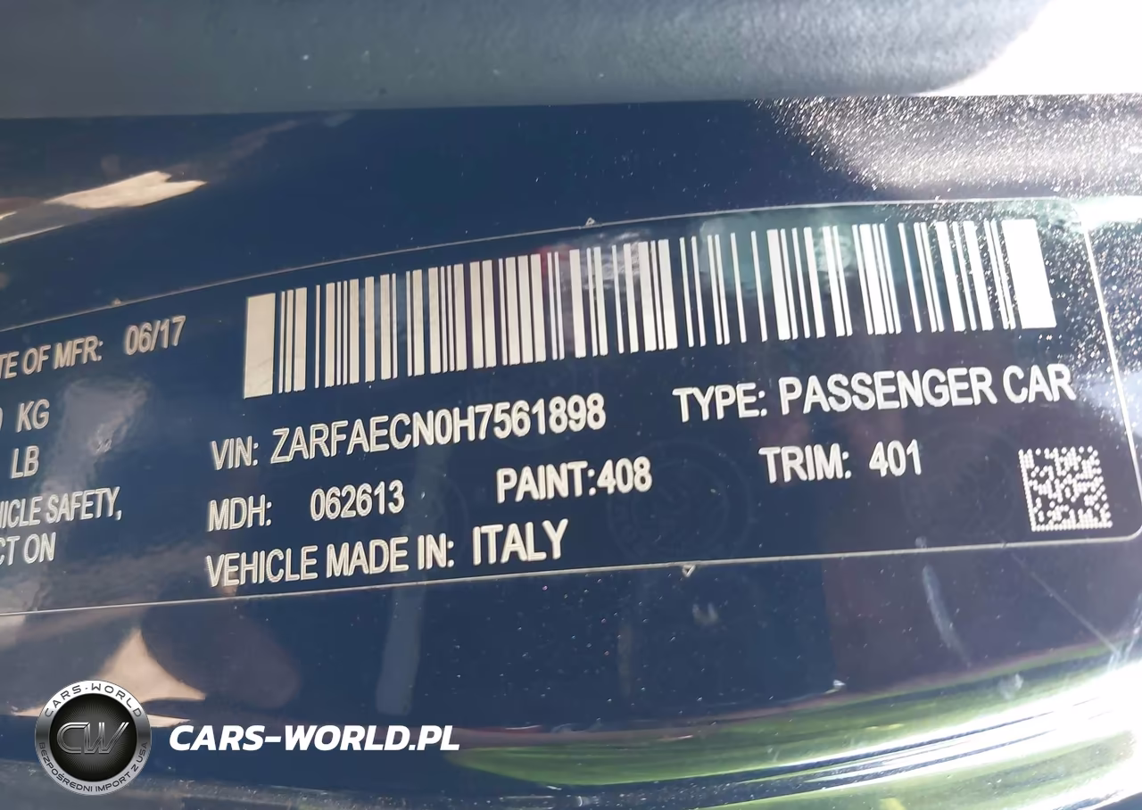2017 Alfa Romeo Giulia Ti Rwd VIN:ZARFAECN0H7561898 - 9