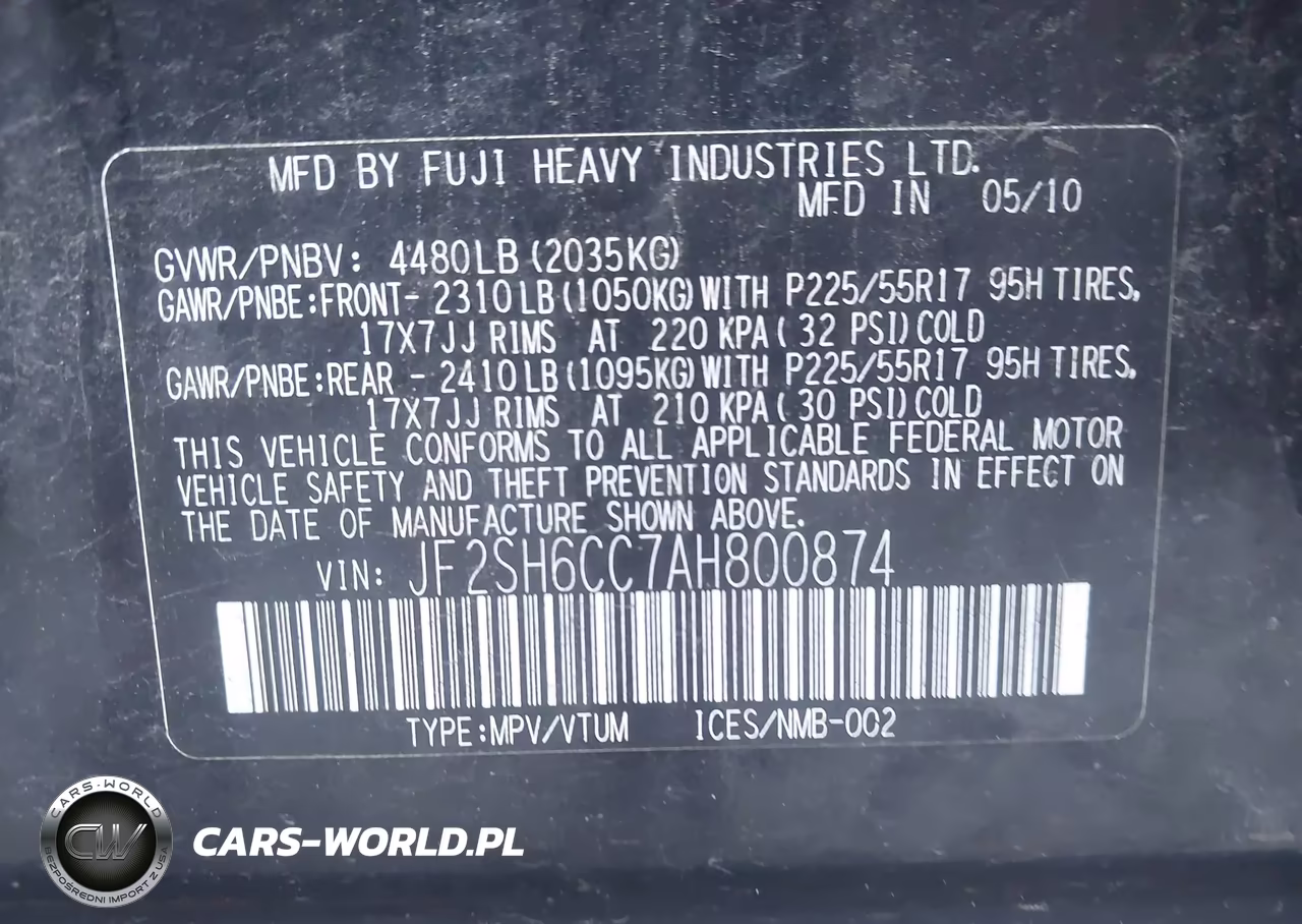 2010 Subaru Forester 2.5X Premium VIN:JF2SH6CC7AH800874 - 9